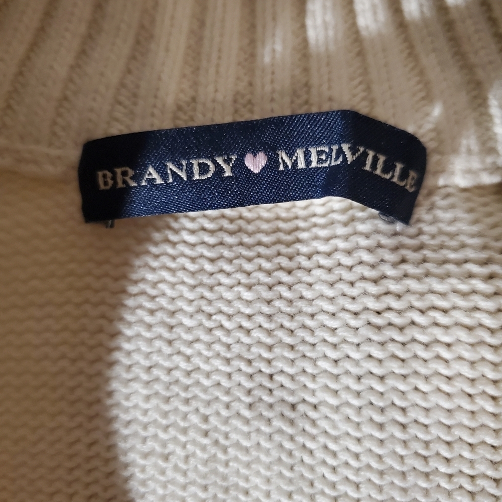 Brandy Melville Aleah Striped Half Zip Sweater - Picture 4 of 6